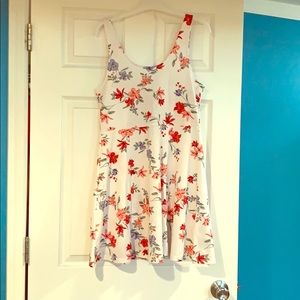 White and pink/purple floral dress